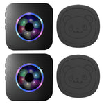 N65Q-2T2 Cute Cartoon Wireless Door Bell 55 Ringtones Flashing Home Doorbell, 2 Transmitter+2 Receiver