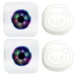 N65Q-2T2 Cute Cartoon Wireless Door Bell 55 Ringtones Flashing Home Doorbell, 2 Transmitter+2 Receiver