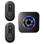 N65-2T1 Wireless Doorbell, Colorful Light Flashing, 55 Ringtones, Home Doorbell, 2 Transmitters + 1 Receiver