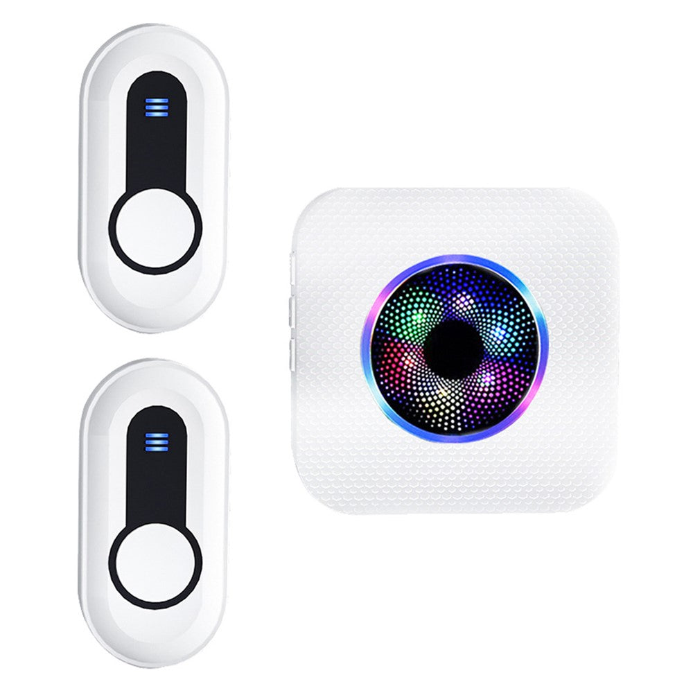 N65-2T1 Wireless Doorbell, Colorful Light Flashing, 55 Ringtones, Home Doorbell, 2 Transmitters + 1 Receiver