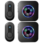N65-2T2 Colorful Light Flashing Home Doorbell 55 Ringtones Wireless Door Bell, 2 Transmitter+2 Receiver