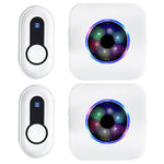 N65-2T2 Colorful Light Flashing Home Doorbell 55 Ringtones Wireless Door Bell, 2 Transmitter+2 Receiver