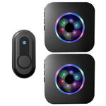 N65-1T2 Home Wireless Door Bell Colorful Light Flashing Adjustable Volume Doorbell, 1 Transmitter+2 Receiver