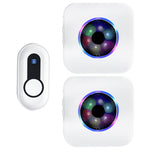 N65-1T2 Home Wireless Door Bell Colorful Light Flashing Adjustable Volume Doorbell, 1 Transmitter+2 Receiver