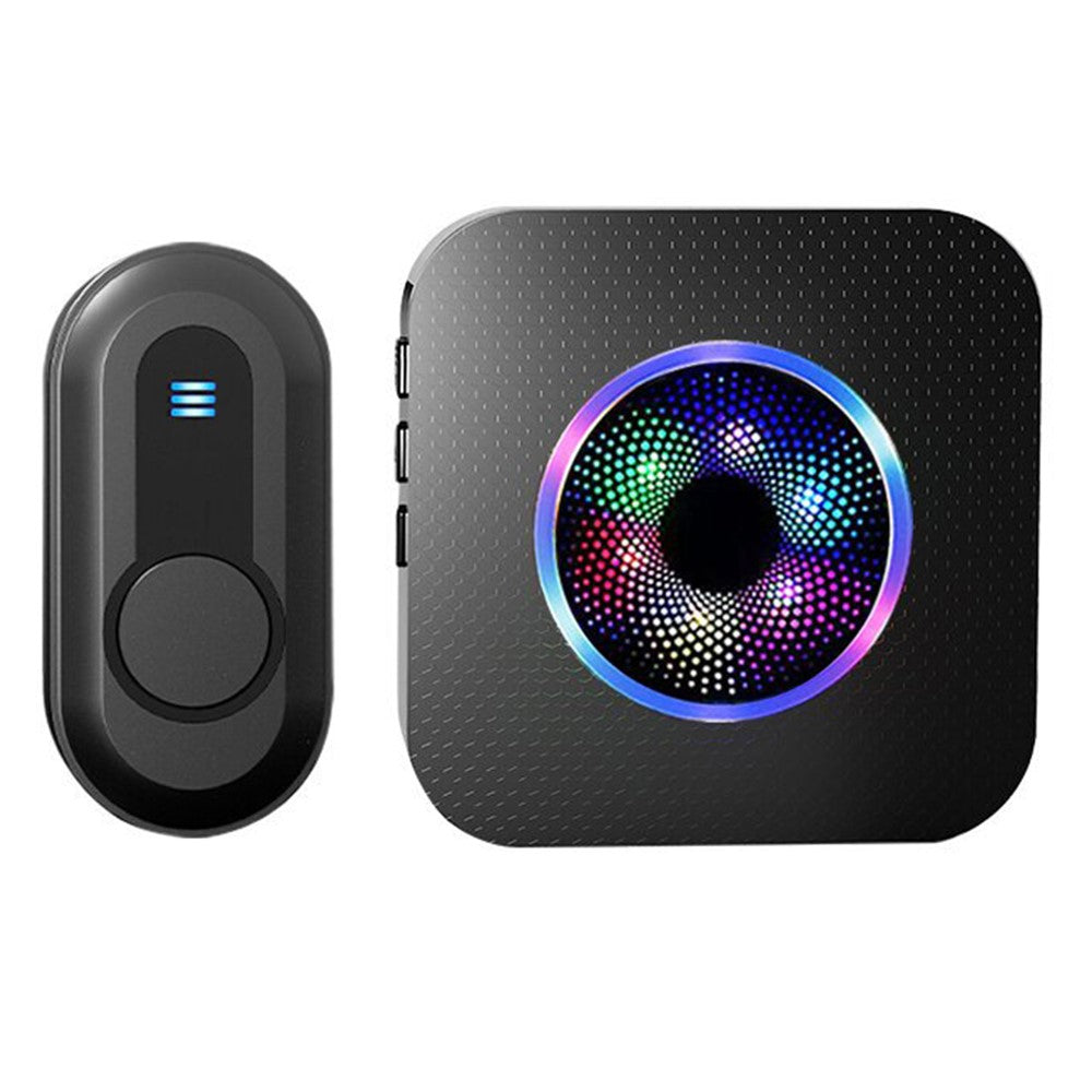 N65-1T1 Wireless Door Bell Colorful Light Flashing Adjustable Volume Home Doorbell, 1 Transmitter+1 Receiver
