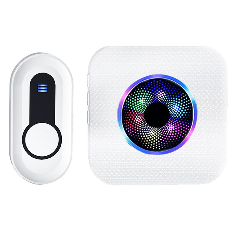 N65-1T1 Wireless Door Bell Colorful Light Flashing Adjustable Volume Home Doorbell, 1 Transmitter+1 Receiver