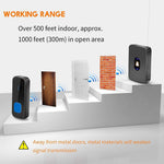 N20K-2T2 Home Doorbell 55 Ringtones Waterproof Wireless Door Bell with LED Light, 2 Transmitter+2 Receiver