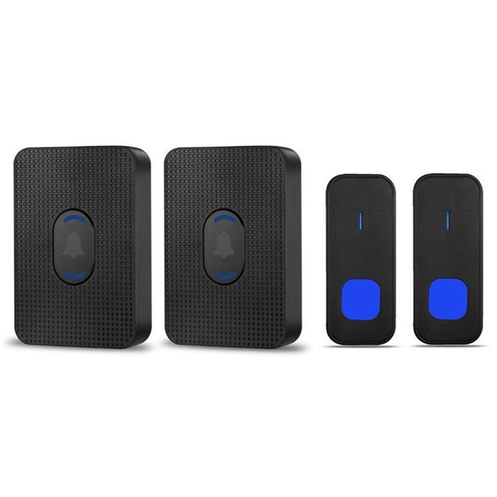 N20K-2T2 Home Doorbell 55 Ringtones Waterproof Wireless Door Bell with LED Light, 2 Transmitter+2 Receiver