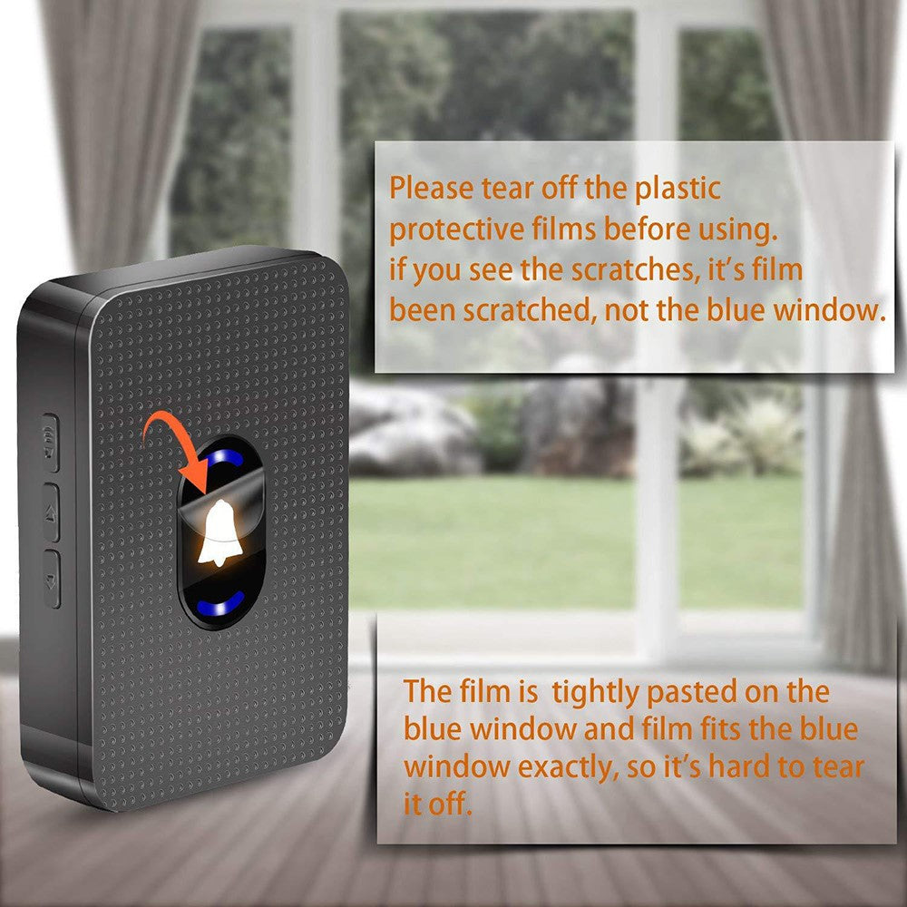 N20K-2T1 Waterproof Home Doorbell 55 Ringtones Wireless Door Bell with LED Light, 2 Transmitter+1 Receiver
