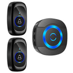 N92A-2T1 Rainproof Doorbell Adjustable Volume Flashing Light Wireless Home Door Bell, 2 Transmitter+1 Receiver