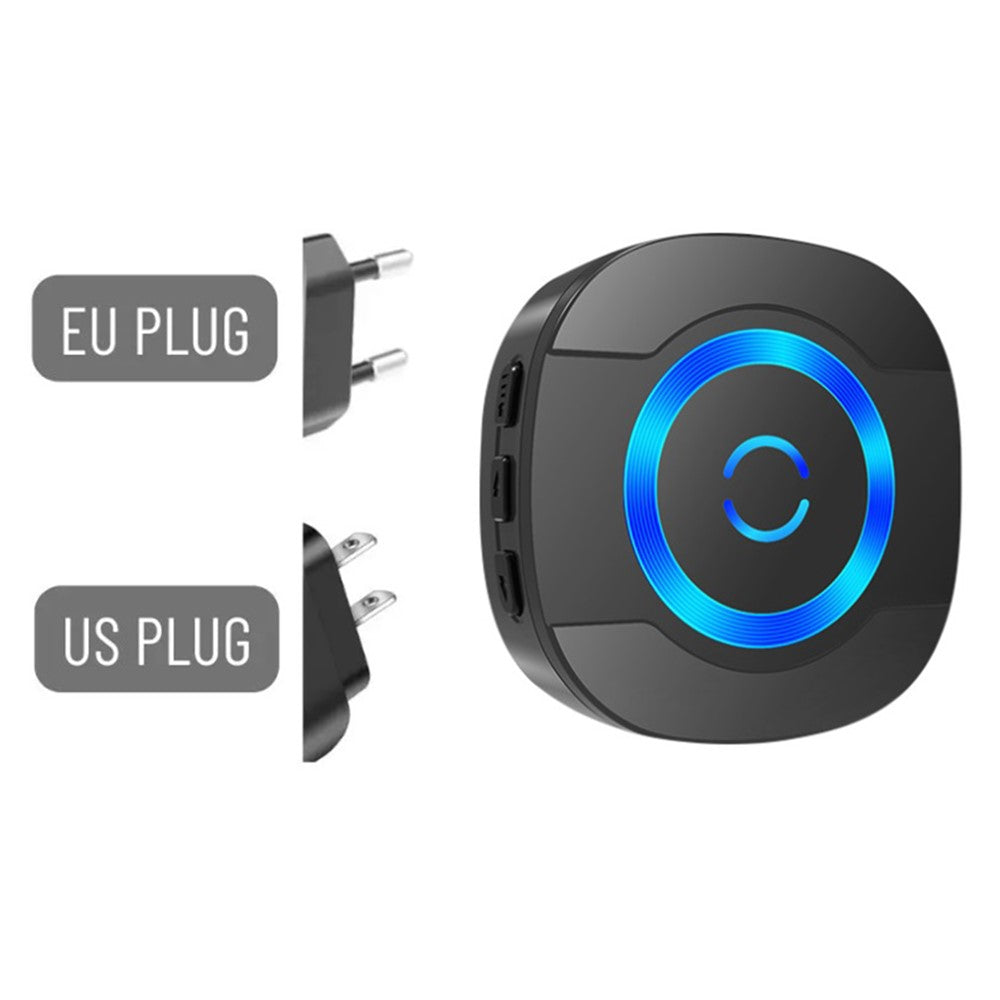 N92A-1T2 Home Doorbell Adjustable Volume Flashing Light Wireless Door Bell, 1 Transmitter+2 Receiver