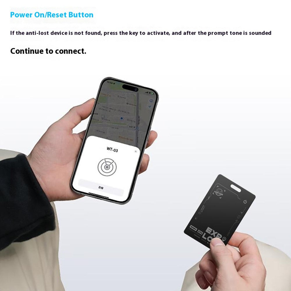 WIWU WT-03 iTag Card Shaped Key Bag Luggage Finder Anti-Loss Device Tracker for iOS