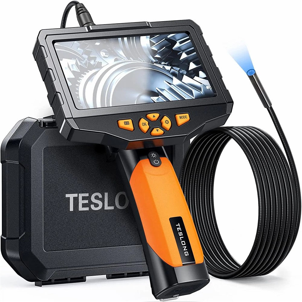 TESLONG NTS300 1m Wire 5.5mm Lens Waterproof Endoscope 5.0-inch LCD Screen Inspection Borescope