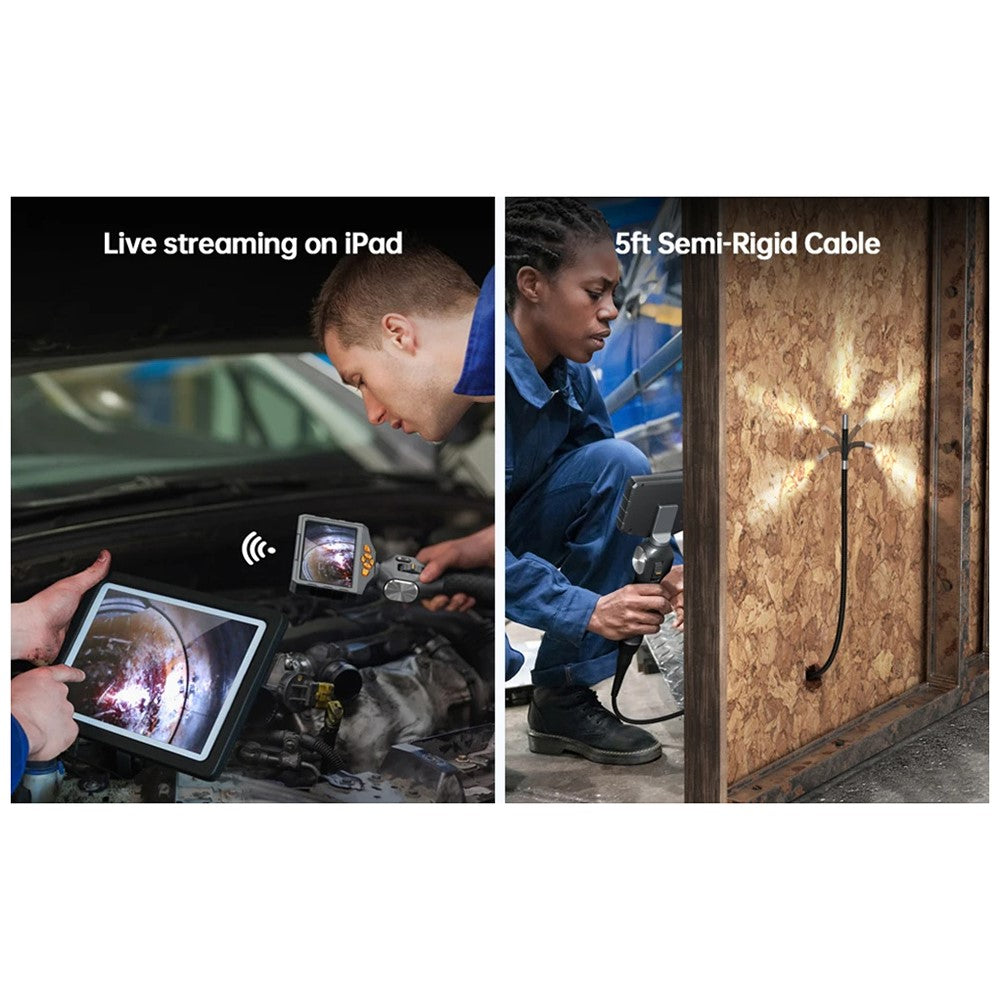 TESLONG TD500 6.5mm Rotatable Lens 1.55m Wire 5.0-inch Screen Endoscope Pipe Inspection Camera with 32G TF Card