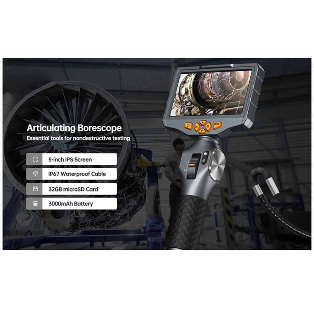 TESLONG TD500 8.5mm Rotatable Lens 1.55m Wire 5.0-inch Screen Endoscope Pipe Inspection Camera with 32G TF Card
