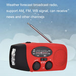 HRD-902 Udendørs Soldrevet Håndsving FM / AM / WB Radio LED Lommelygte 2600mAh Powerbank