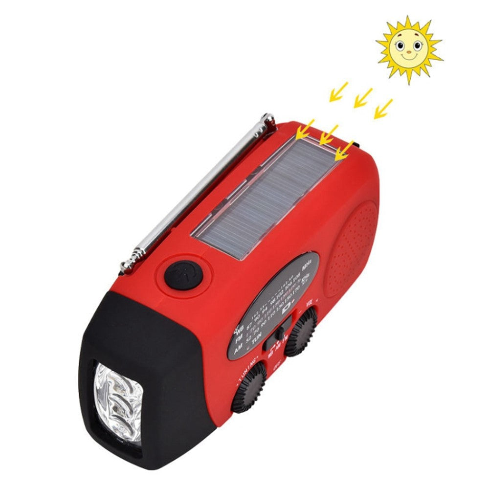 HRD-902 Udendørs Soldrevet Håndsving FM / AM / WB Radio LED Lommelygte 2600mAh Powerbank
