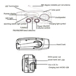 HRD-902 Udendørs Soldrevet Håndsving FM / AM / WB Radio LED Lommelygte 2600mAh Powerbank