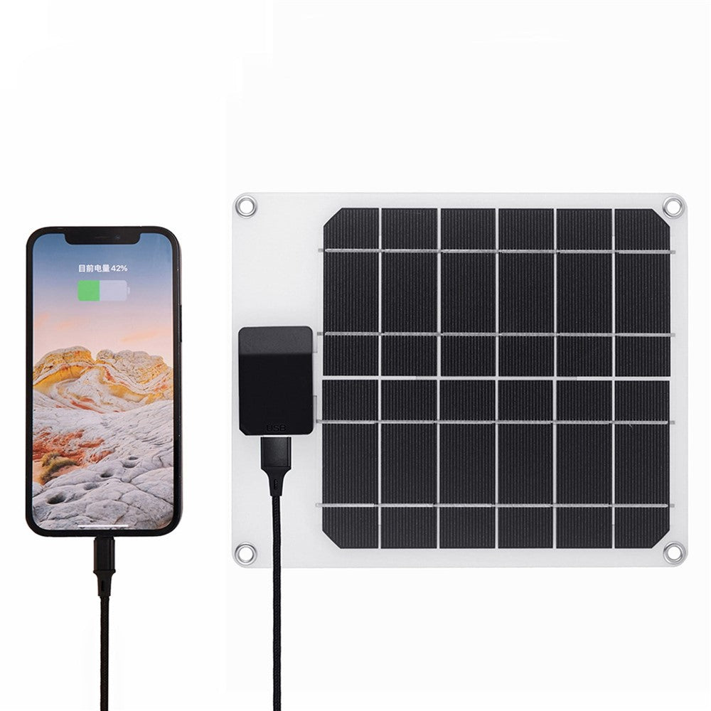 GKM215 5W 5V monokrystallinsk solcellepaneloplader USB-port bærbar til mobiltelefon, camping, vandring, rejser