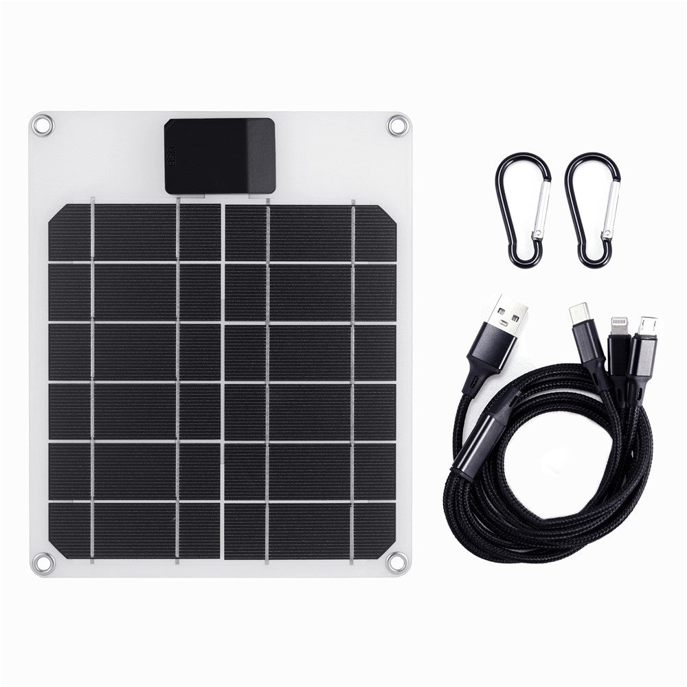 GKM215 5W 5V monokrystallinsk solcellepaneloplader USB-port bærbar til mobiltelefon, camping, vandring, rejser
