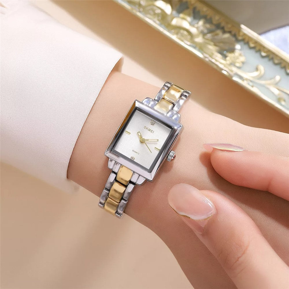 SKMEI 2315 Stylish Women Square Quartz Watch Alloy Strap Pointer Wrist Watch