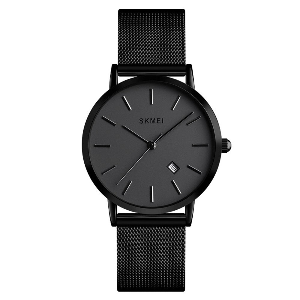 SKMEI 1530 8mm Slim Stylish Men Women Quartz Watch Stainless Steel Strap Wrist Watch