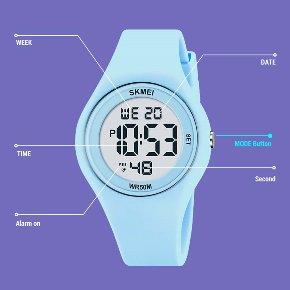 SKMEI 2317 Moderiktig Student Lysande Digital Klocka All-Match Elektronisk Armbandsur