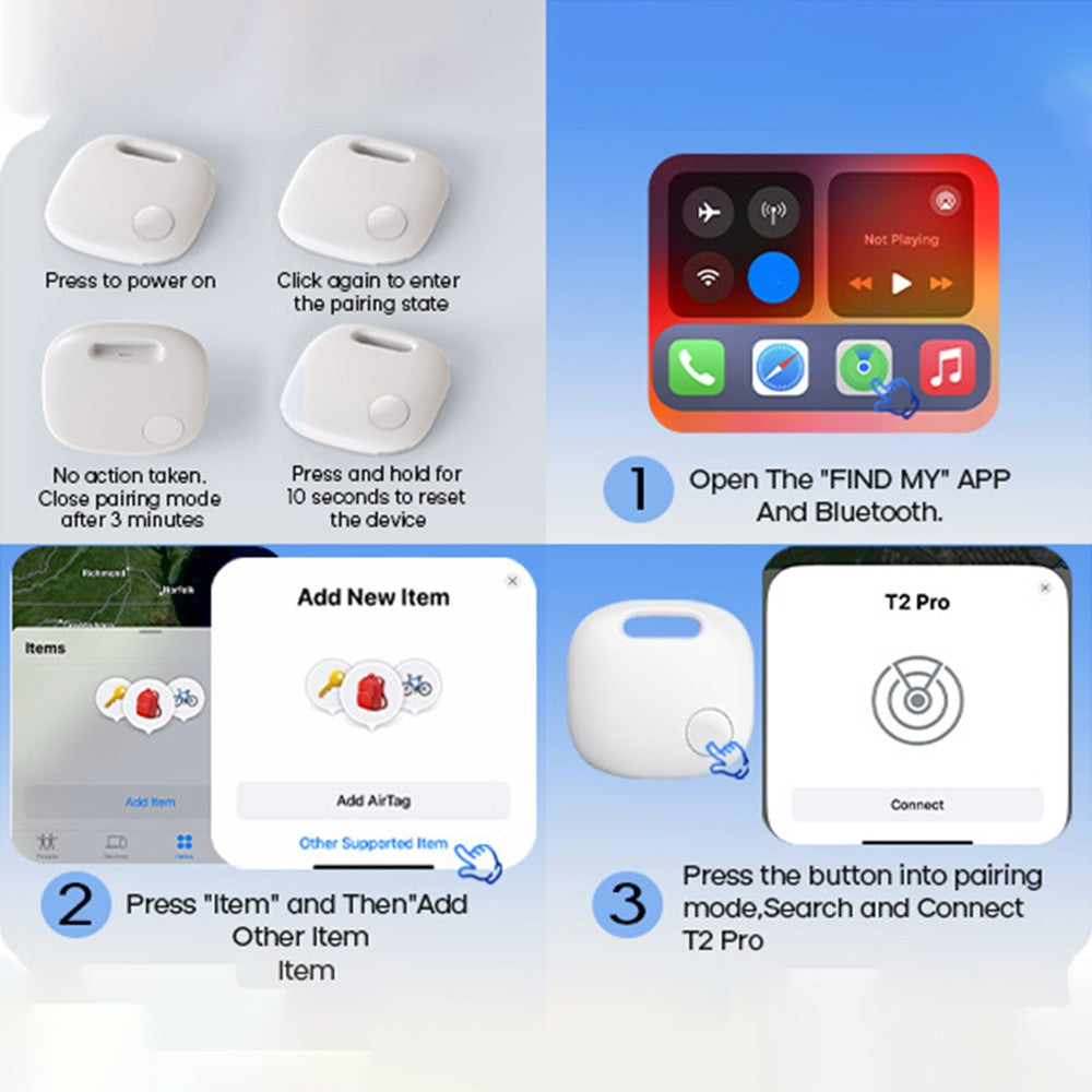 T2 Pro Wireless Smart Finder for iOS Devices Key Wallet Anti-lost Tracker