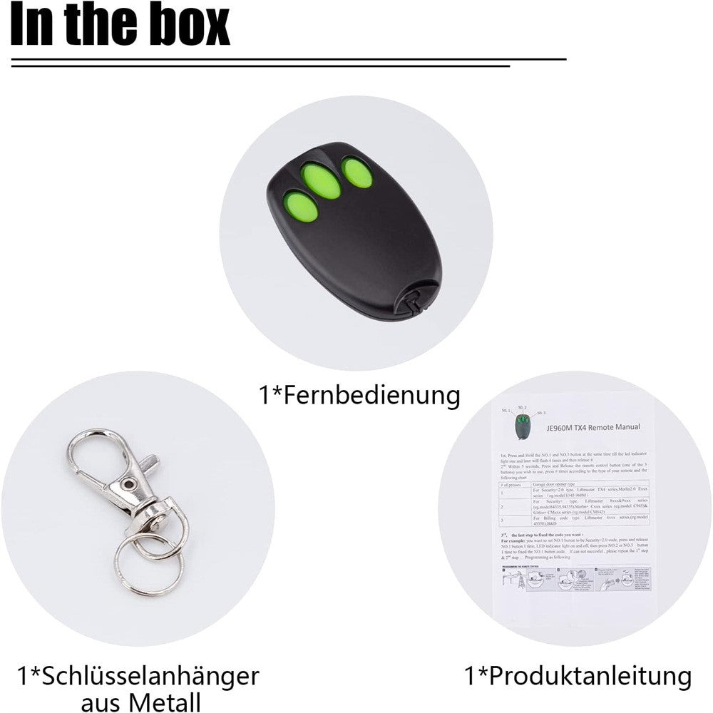 3-Button Mini Remote Control 433.92MHz Garage Door Opener C945 CM842 C940 C943