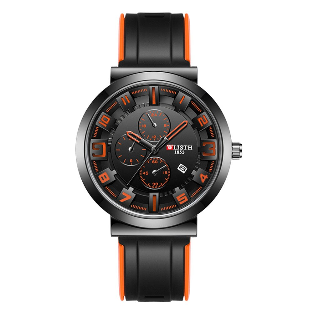 WLISTH 6176 Men Calendar Quartz Watch Small Dial Decor Fashion Wrist Watch