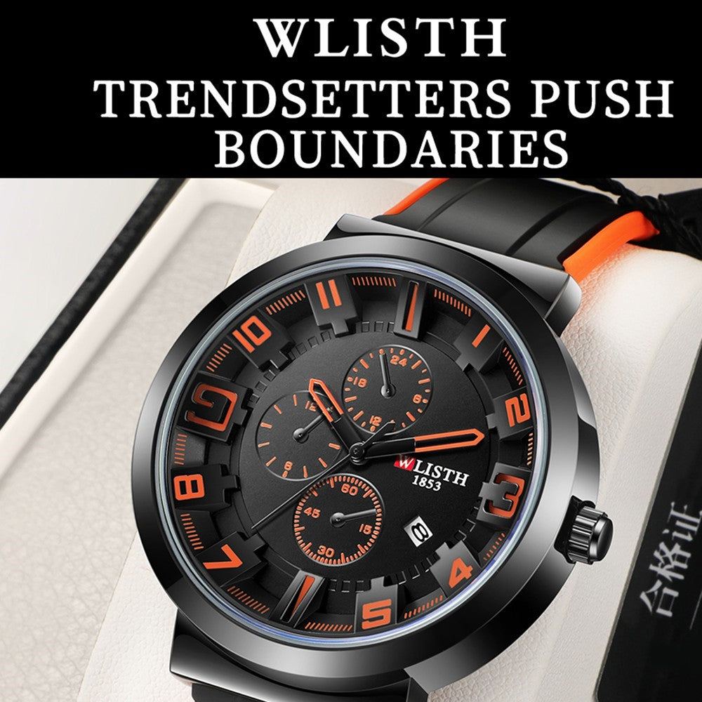 WLISTH 6176 Men Calendar Quartz Watch Small Dial Decor Fashion Wrist Watch