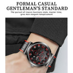 WLISTH 6176 Men Calendar Quartz Watch Small Dial Decor Fashion Wrist Watch