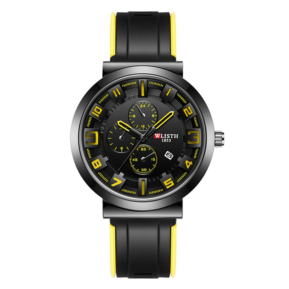 WLISTH 6176 Men Calendar Quartz Watch Small Dial Decor Fashion Wrist Watch