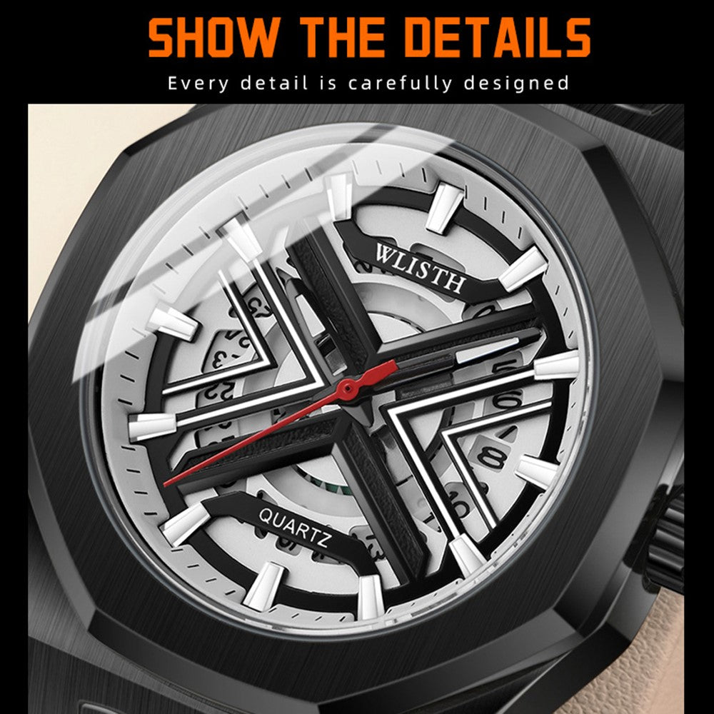 WLISTH 6148 Herr Kalender Quartz Klocka Mode Sport Lysande Armbandsur