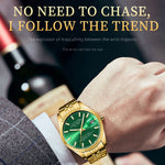 WLISTH 6156 Steel Strap Men Quartz Watch Waterproof Luminous Calendar Wrist Watch