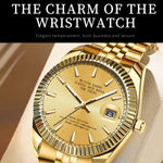 WLISTH 6156 Steel Strap Men Quartz Watch Waterproof Luminous Calendar Wrist Watch