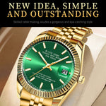 WLISTH 6156 Steel Strap Men Quartz Watch Waterproof Luminous Calendar Wrist Watch