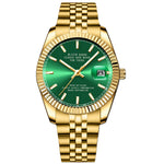 WLISTH 6156 Steel Strap Men Quartz Watch Waterproof Luminous Calendar Wrist Watch