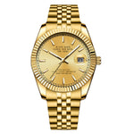 WLISTH 6156 Steel Strap Men Quartz Watch Waterproof Luminous Calendar Wrist Watch