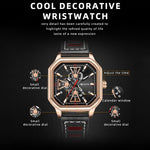 WLISTH 6146 Stylish Men Calendar Quartz Watch Square Luminous Wrist Watch