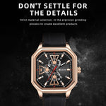 WLISTH 6146 Stylish Men Calendar Quartz Watch Square Luminous Wrist Watch