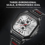 WLISTH 6146 Stylish Men Calendar Quartz Watch Square Luminous Wrist Watch