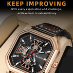 WLISTH 6146 Stylish Men Calendar Quartz Watch Square Luminous Wrist Watch