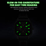 WLISTH 6146 Stylish Men Calendar Quartz Watch Square Luminous Wrist Watch
