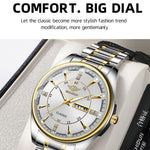 YASHIDUN 5063 Steel Strap Stylish Couple Quartz Watch Luminous Calendar Wrist Watch