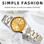 YASHIDUN 5063 Steel Strap Stylish Couple Quartz Watch Luminous Calendar Wrist Watch