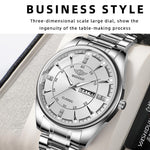 YASHIDUN 5063 Steel Strap Stylish Couple Quartz Watch Luminous Calendar Wrist Watch