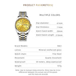 YASHIDUN 5063 Steel Strap Stylish Couple Quartz Watch Luminous Calendar Wrist Watch