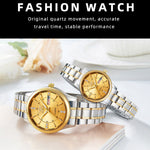 YASHIDUN 5063 Steel Strap Stylish Couple Quartz Watch Luminous Calendar Wrist Watch