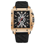 YASHIDUN 5071 Stylish Square Quartz Watch Silicone Strap Men Luminous Wrist Watch